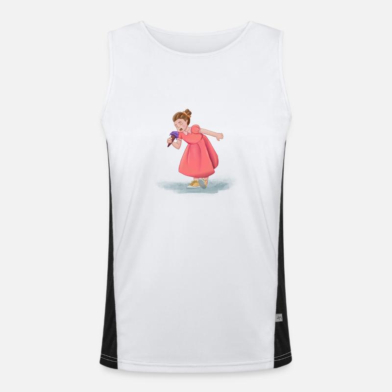 Mädchen mit Kleid und Eis Funktionelles Kontrast-Tank Top für Männer 