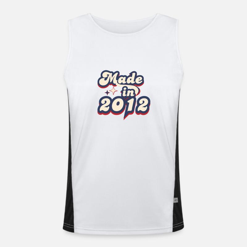 Made in 2012 retro - Men's Functional Contrast Tank Top  - white/black
