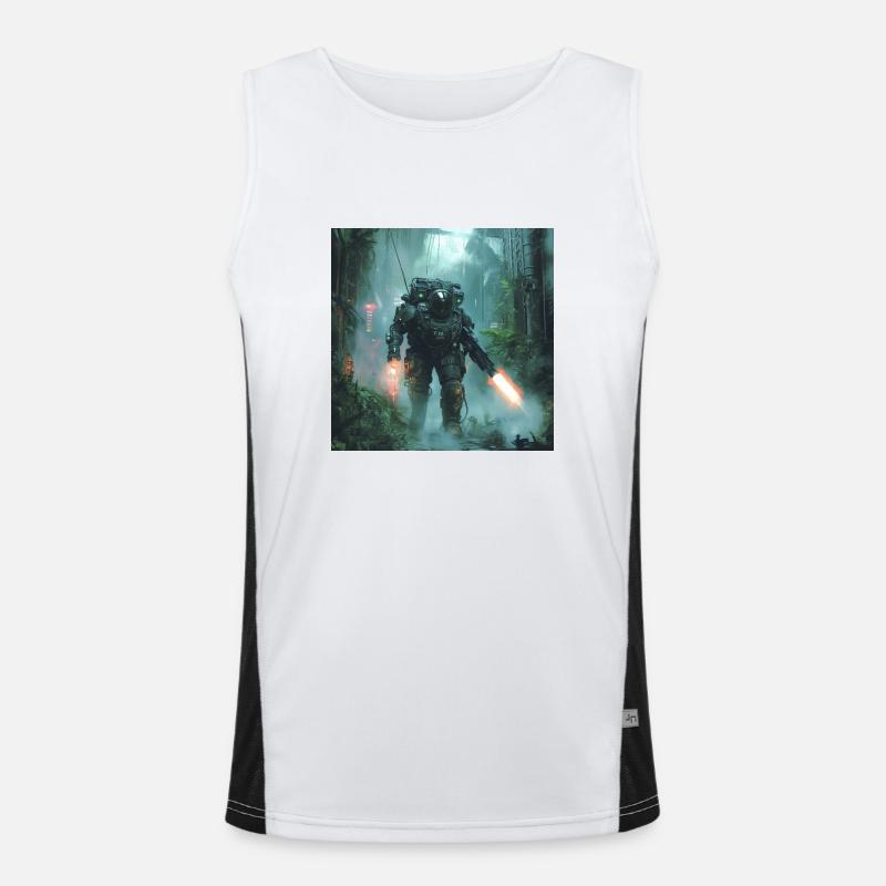 Sci Fi Krieger1 Funktionelles Kontrast-Tank Top für Männer 