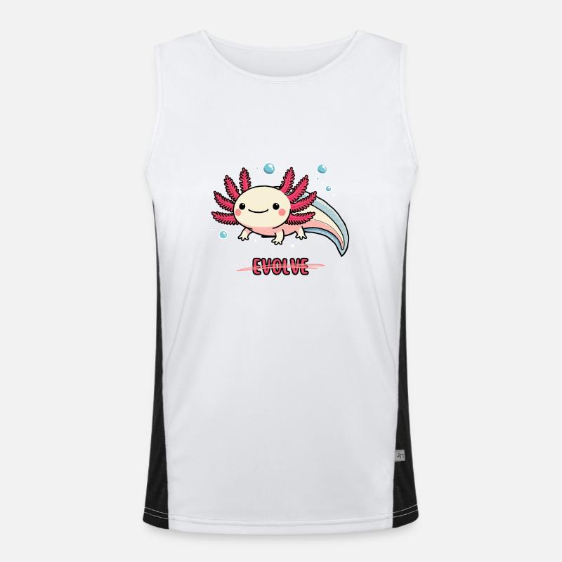 Evolve Axolotl – Süßes Motiv mit Message Funktionelles Kontrast-Tank Top für Männer 