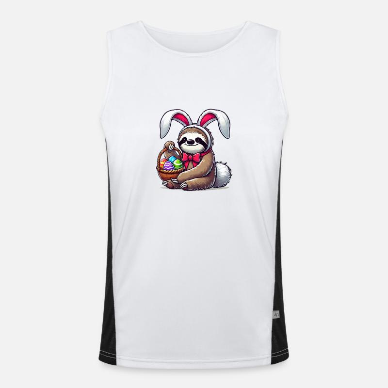 faultier ostern Funktionelles Kontrast-Tank Top für Männer 