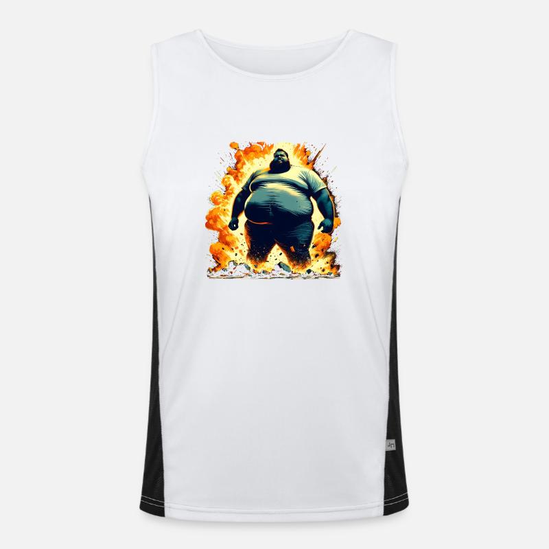 Fat Explosion Funktionelles Kontrast-Tank Top für Männer 