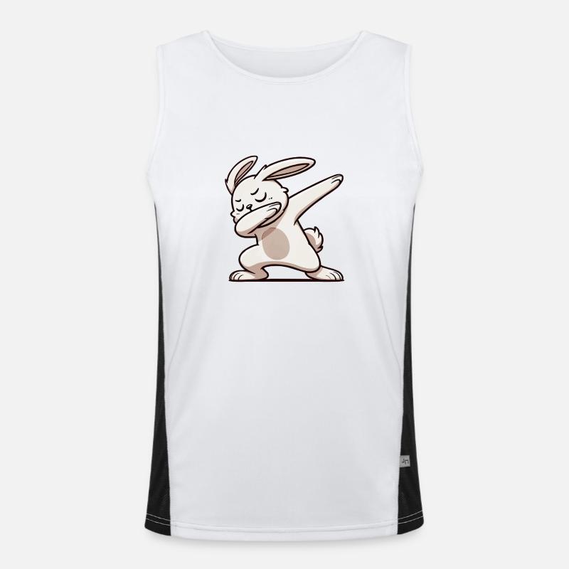 Rabbit Rabbit Dabbing - Men's Functional Contrast Tank Top  - white/black