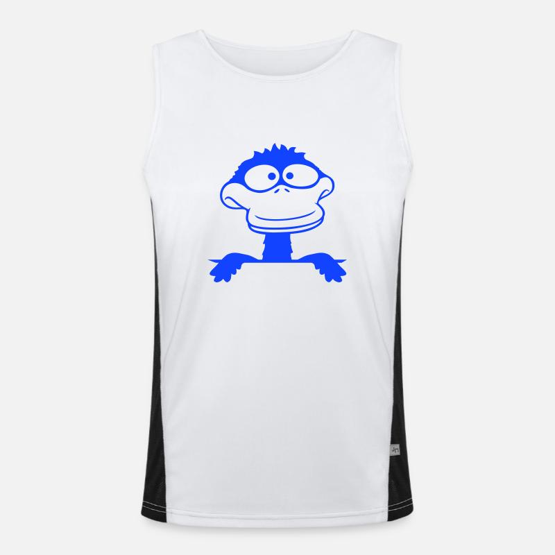 Duck looks funny goofy anxious confused comic Men's Functional Contrast Tank Top 