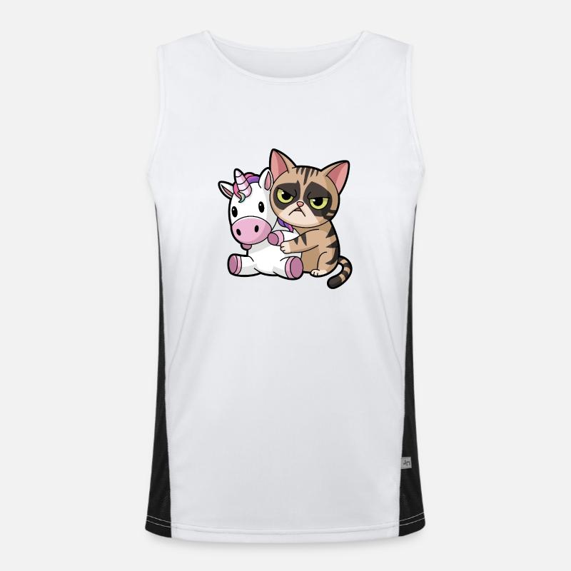 Grumpy Exotic Shorthair Cat Men's Functional Contrast Tank Top 
