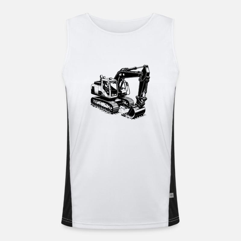 Technik trifft auf Kraft Muskelprotz Bagger Funktionelles Kontrast-Tank Top für Männer 