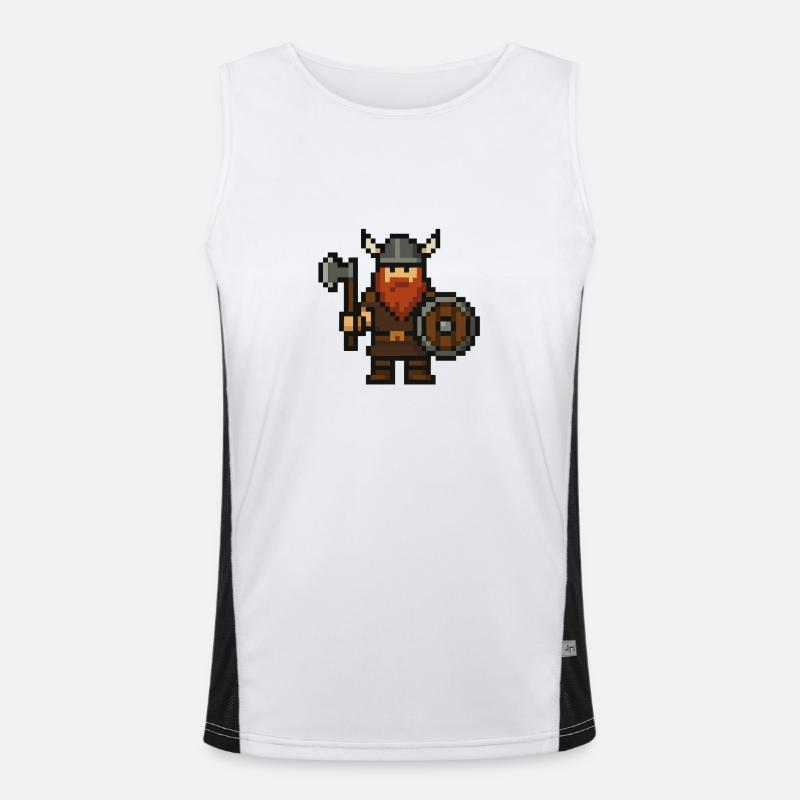 wikinger pixel Funktionelles Kontrast-Tank Top für Männer 