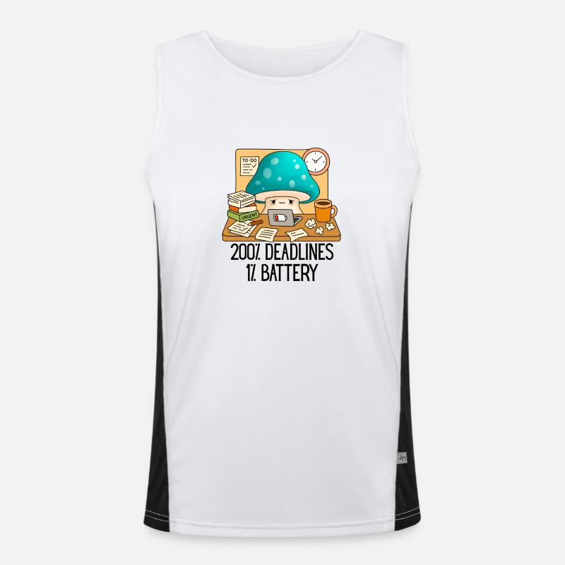 funny work office deadline stress Men's Functional Contrast Tank Top 