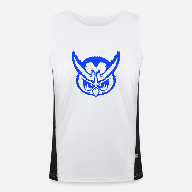 owl peeps evil cool face head comic Men's Functional Contrast Tank Top 