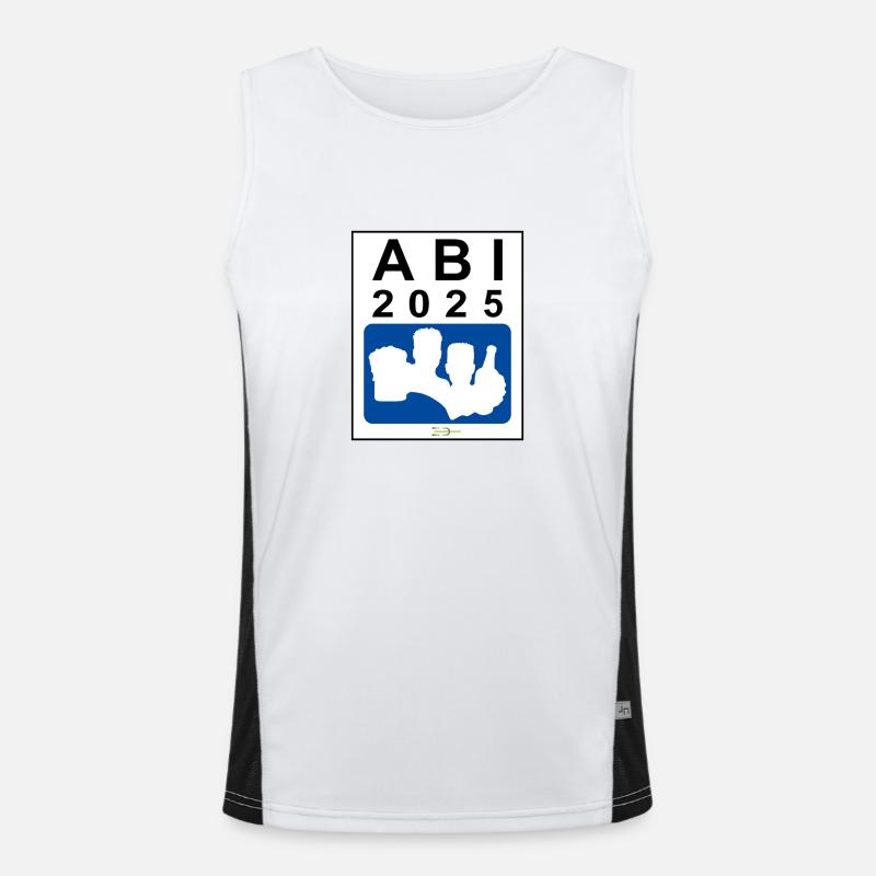 Bier Liga Logo ABI 2025 Blau Funktionelles Kontrast-Tank Top für Männer 