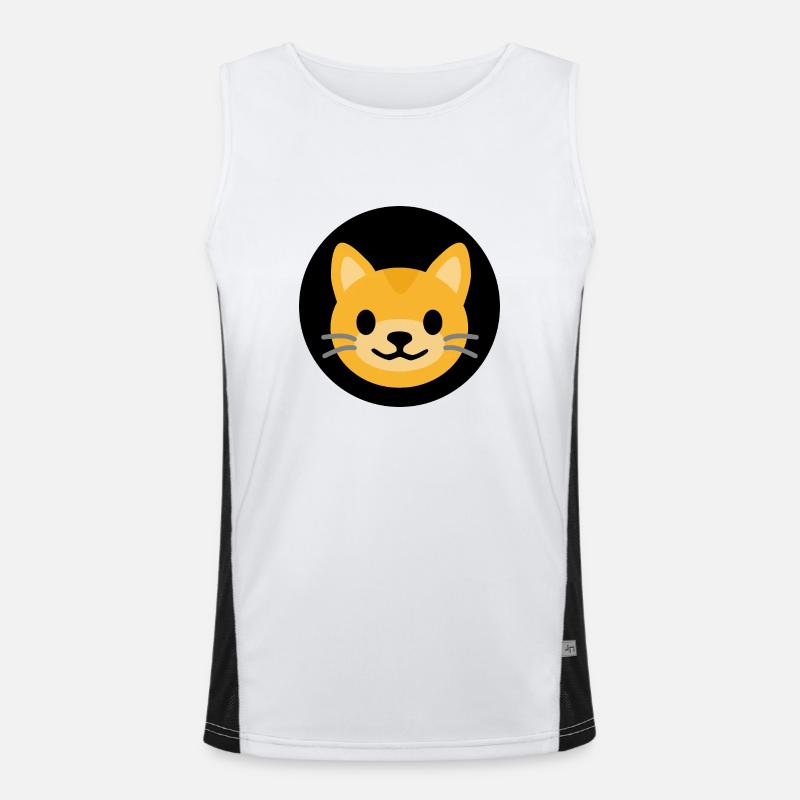 Cat Face Black | ~NU relations | Vector Men's Functional Contrast Tank Top 