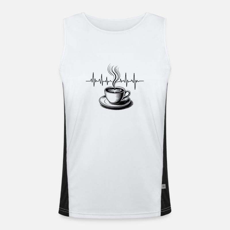 Coffee Heartbeat Men's Functional Contrast Tank Top 