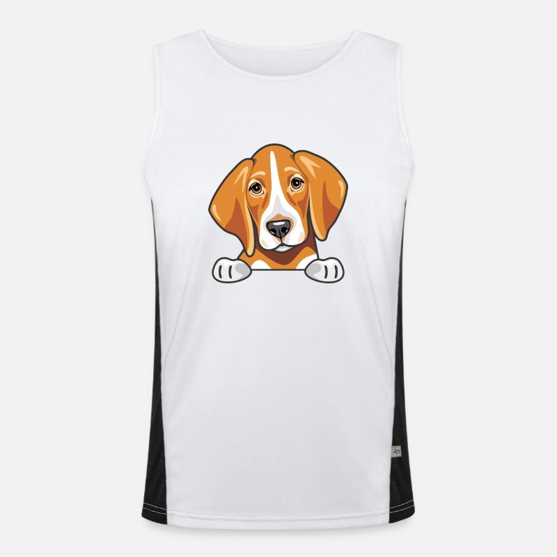 Coup d’œil mignon foxhound triste Débardeur respirant contrasté Homme 