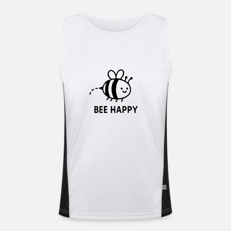 Bee Happy - Mignon Souriant - noir Débardeur respirant contrasté Homme 
