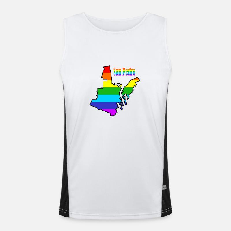 San Pedro, Regenbogen Funktionelles Kontrast-Tank Top für Männer 