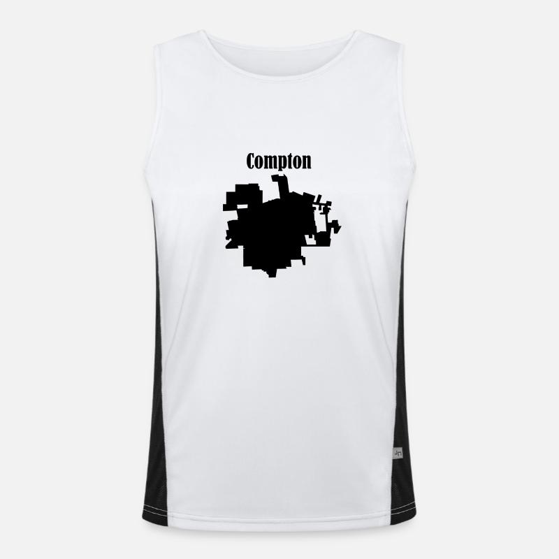 Compton Black Men's Functional Contrast Tank Top 