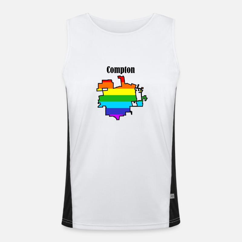 Compton rainbow - Men's Functional Contrast Tank Top  - white/black