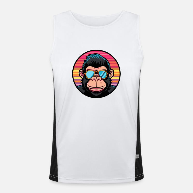 Affe Comic Cool Funktionelles Kontrast-Tank Top für Männer 