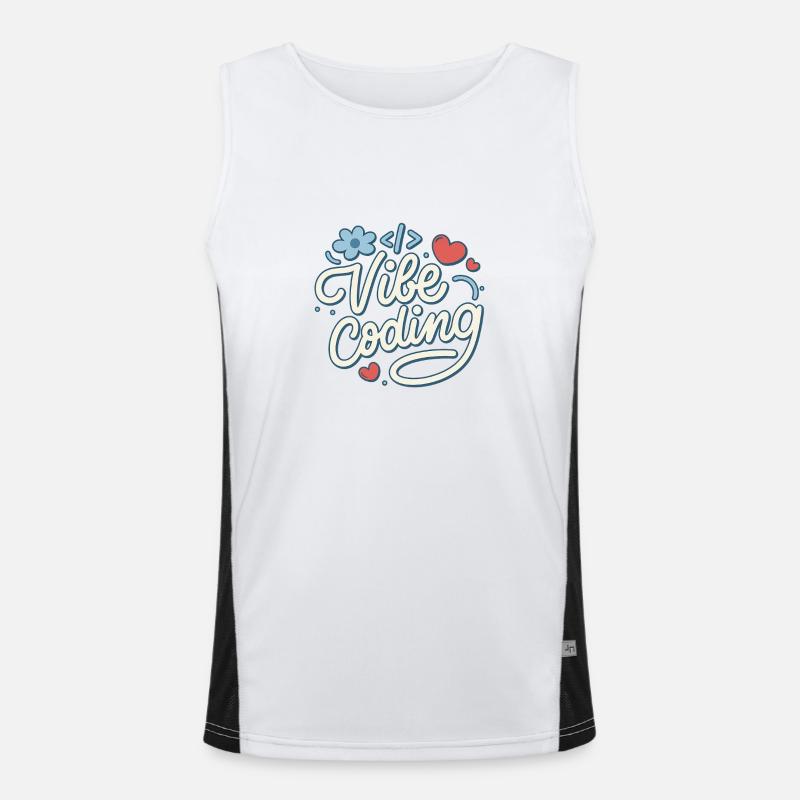 Vibe Coding - Men's Functional Contrast Tank Top  - white/black