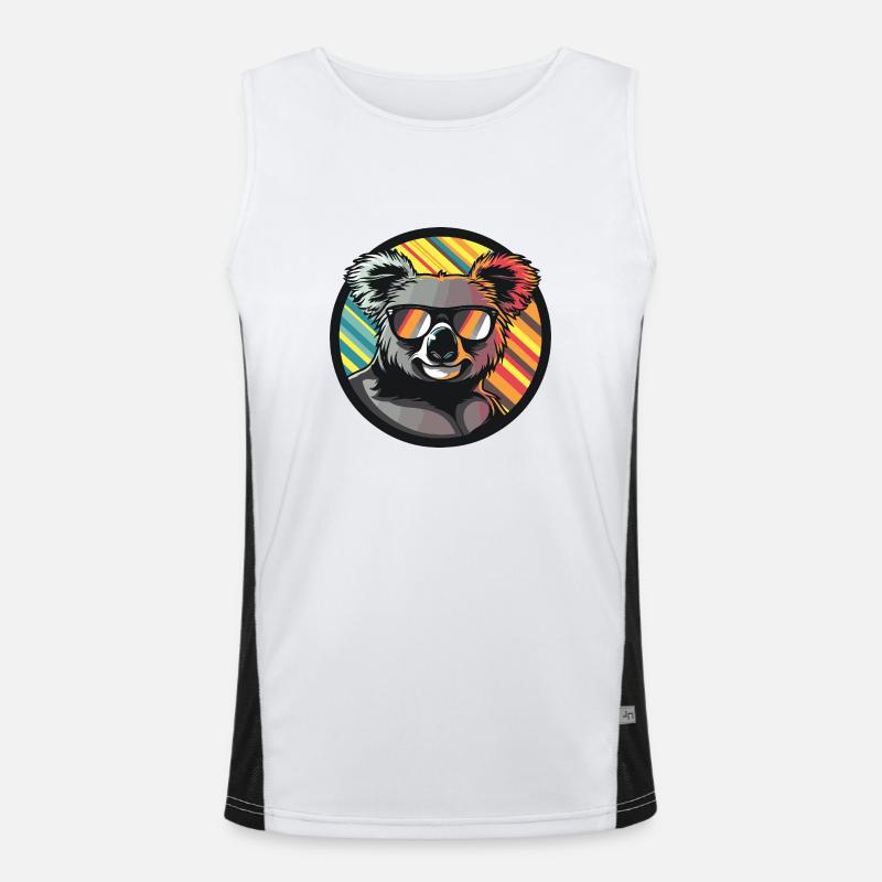 Koala Comic Cool - Men's Functional Contrast Tank Top  - white/black
