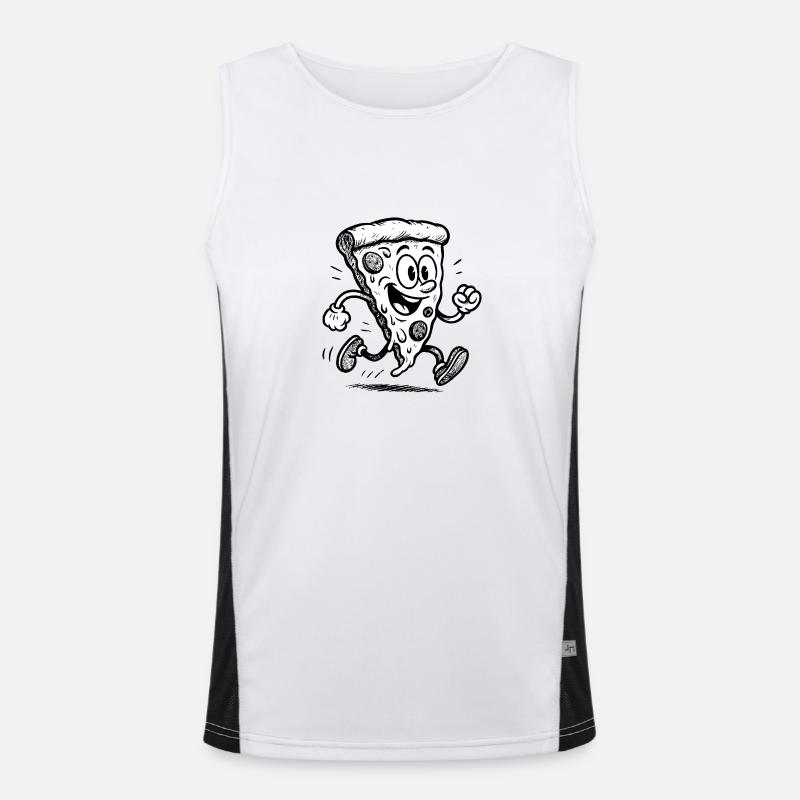 running pizza Funktionelles Kontrast-Tank Top für Männer 