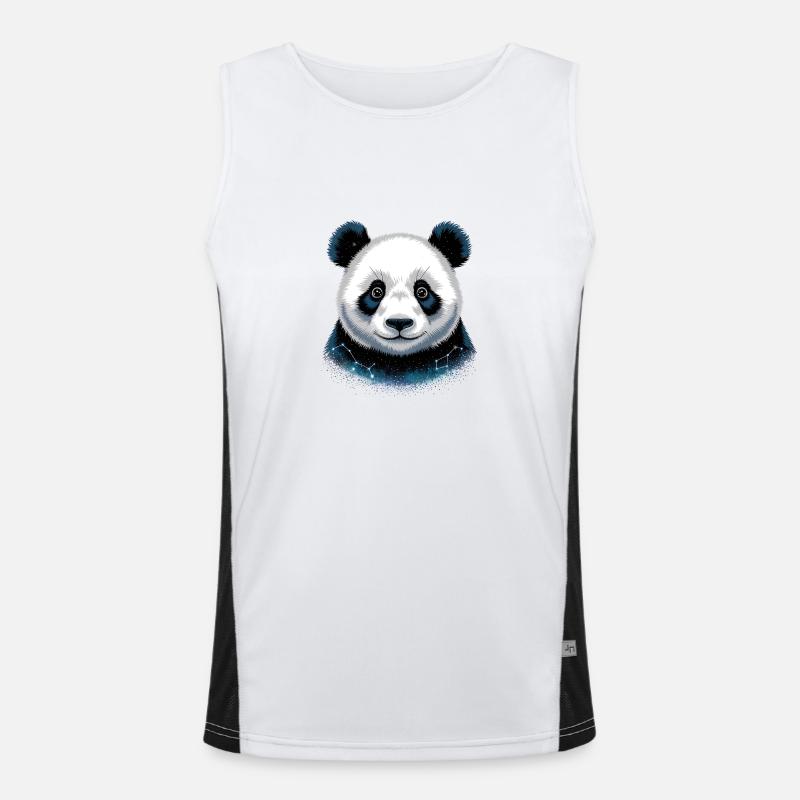 Cute Panda Sticker Men's Functional Contrast Tank Top 