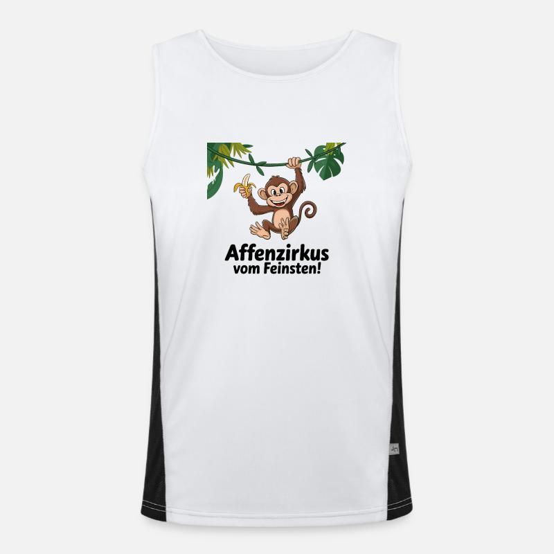 Affenzirkus vom Feinsten – Lustiger Affe Funktionelles Kontrast-Tank Top für Männer 