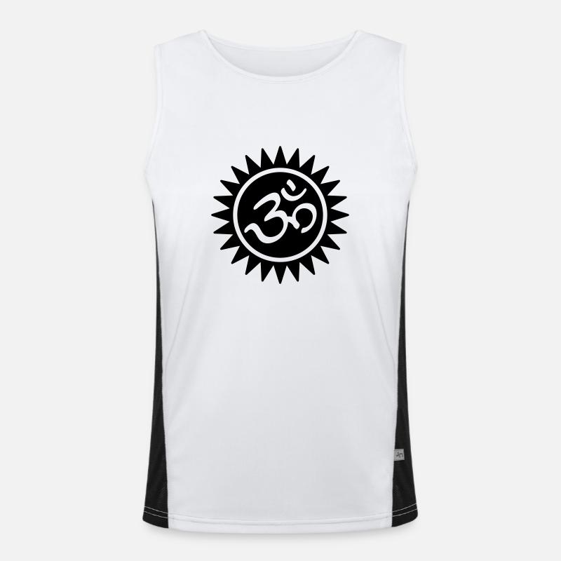 Devanagari Om Funktionelles Kontrast-Tank Top für Männer 