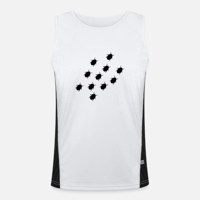 beetle - Men's Functional Contrast Tank Top  - white/black