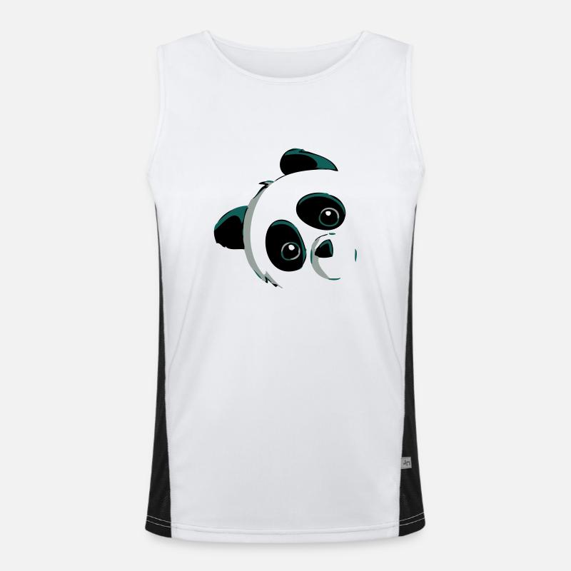 Panda Kopf Funktionelles Kontrast-Tank Top für Männer 