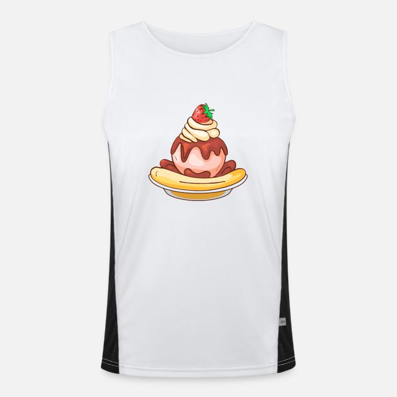Eis Speiseeis Eiskrem Eiscreme Kugeleis Eisbecher Funktionelles Kontrast-Tank Top für Männer 