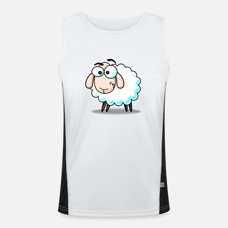Schaf, Lamm Funktionelles Kontrast-Tank Top für Männer 