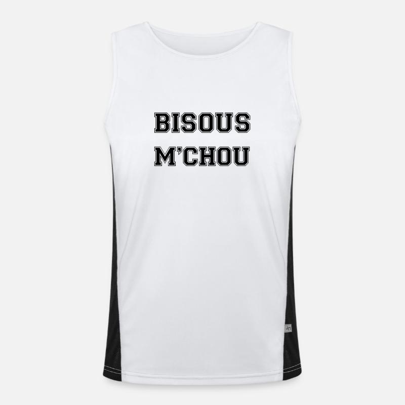Bisous m'chou noir Débardeur respirant contrasté Homme 