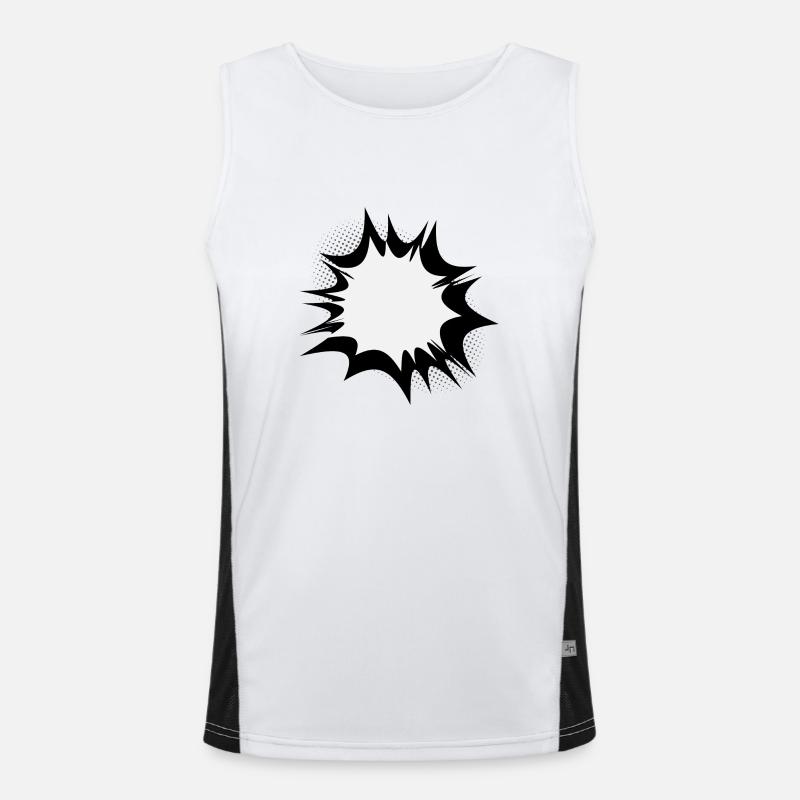 Comic speech bubble explosion - Men's Functional Contrast Tank Top  - white/black