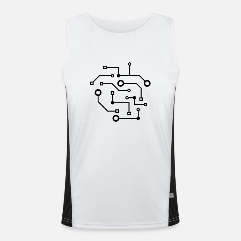 logo cool schaltkreis draht daten microchip kreisl Funktionelles Kontrast-Tank Top für Männer 