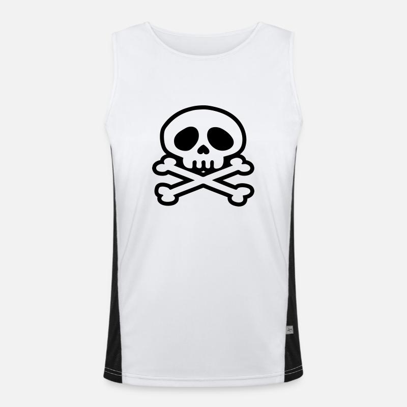 tete de mort pirate Débardeur respirant contrasté Homme 