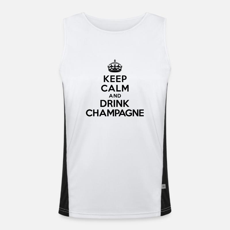 Keep calm and drink - Men's Functional Contrast Tank Top  - white/black