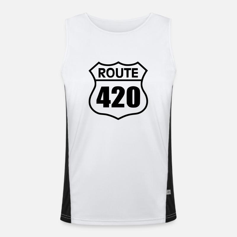 Rute 420 - Funktionel kontrast tanktop til herrer  - hvid/sort