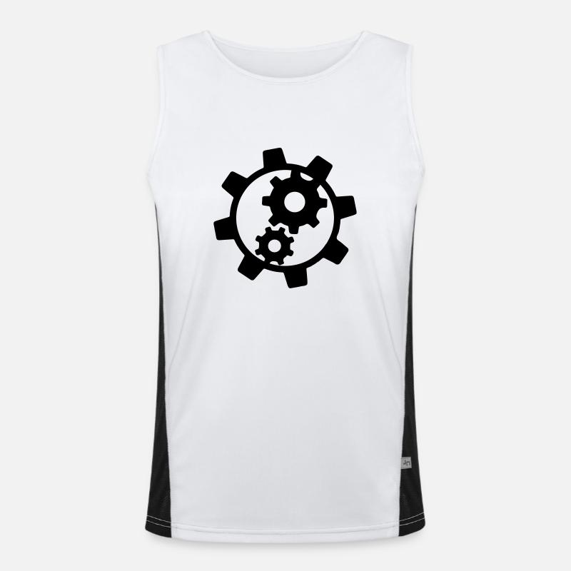 cool cogs design engine clockwork turn mechanicall Men's Functional Contrast Tank Top 