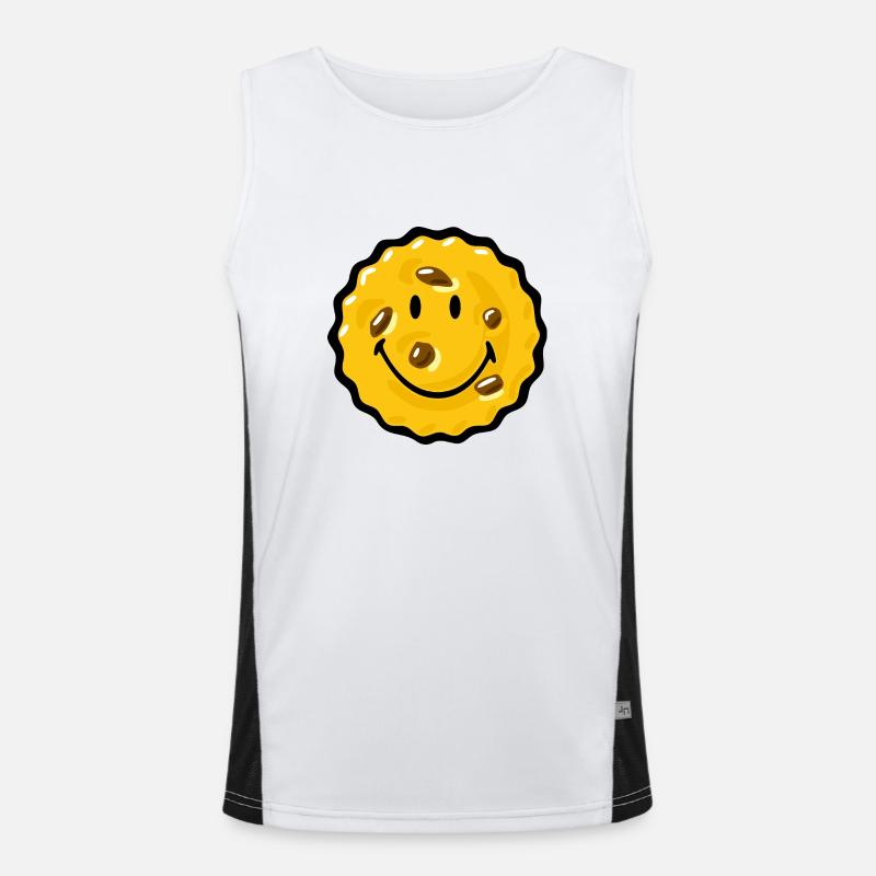 Smiley Chocklate Chip Biscuit Funktionelles Kontrast-Tank Top für Männer 