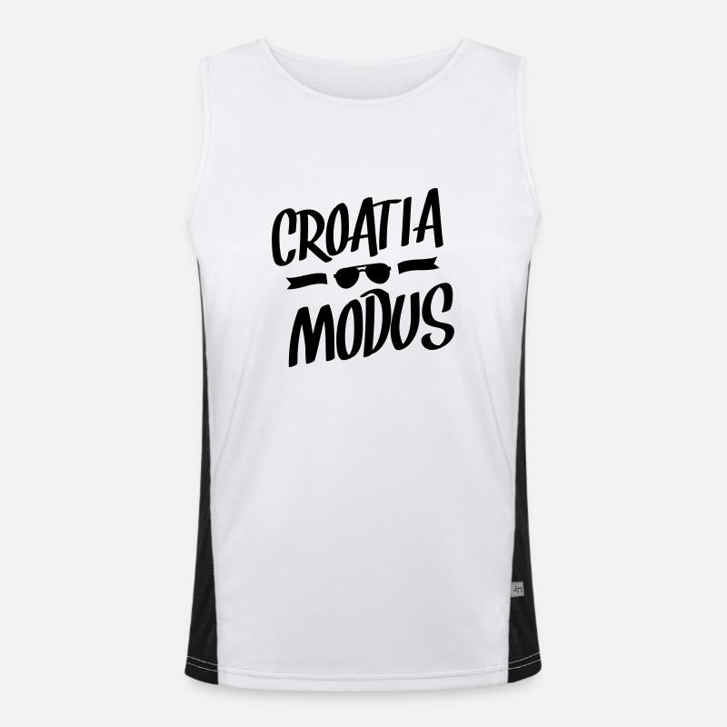 croatia modus design Funktionelles Kontrast-Tank Top für Männer 