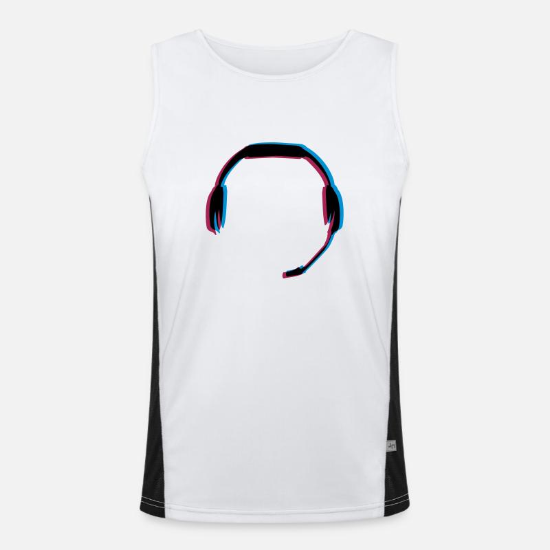 3D Effekt Headset Funktionelles Kontrast-Tank Top für Männer 