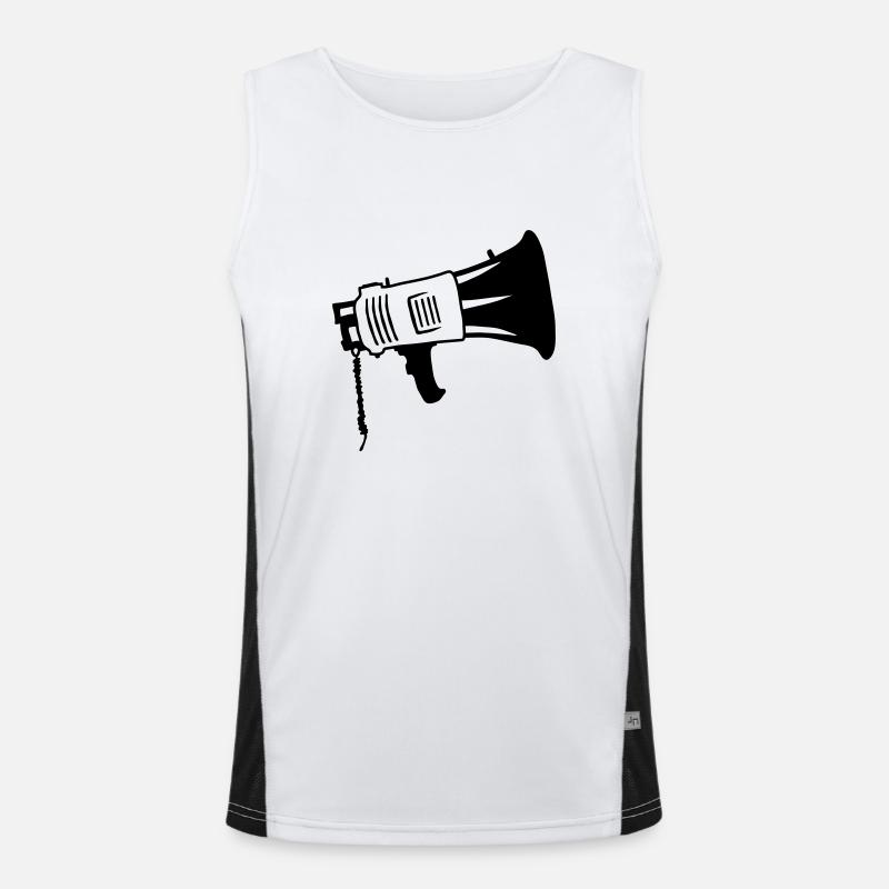 Megaphone Propaganda Symbol Speaker Men's Functional Contrast Tank Top 