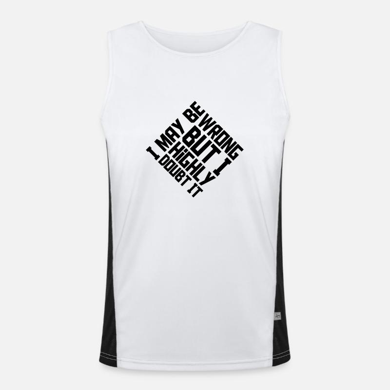 I may be wrong - Men's Functional Contrast Tank Top  - white/black
