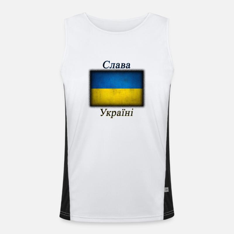 Support Ukraine Funktionelles Kontrast-Tank Top für Männer 