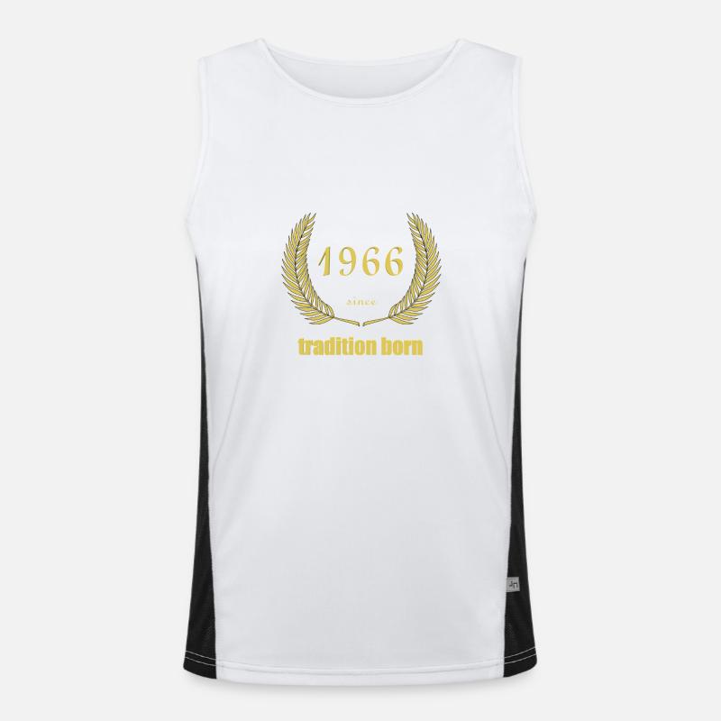 Tradition Born 1966 Funktionelles Kontrast-Tank Top für Männer 