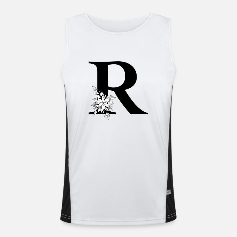 Buchstabe R Funktionelles Kontrast-Tank Top für Männer 