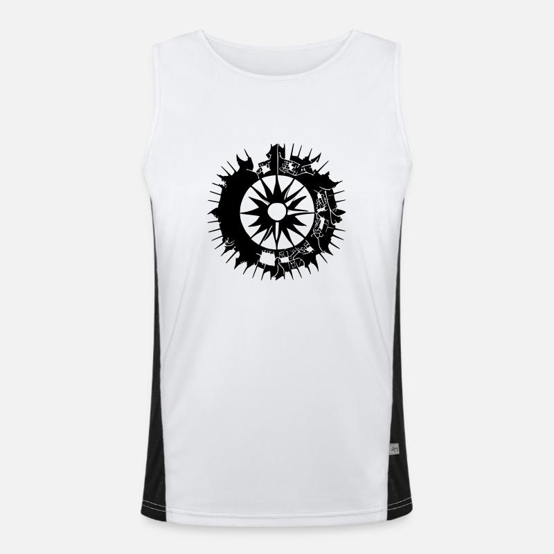 Sun Moon Mosaic Astrology Symbol Vector 2 Men's Functional Contrast Tank Top 