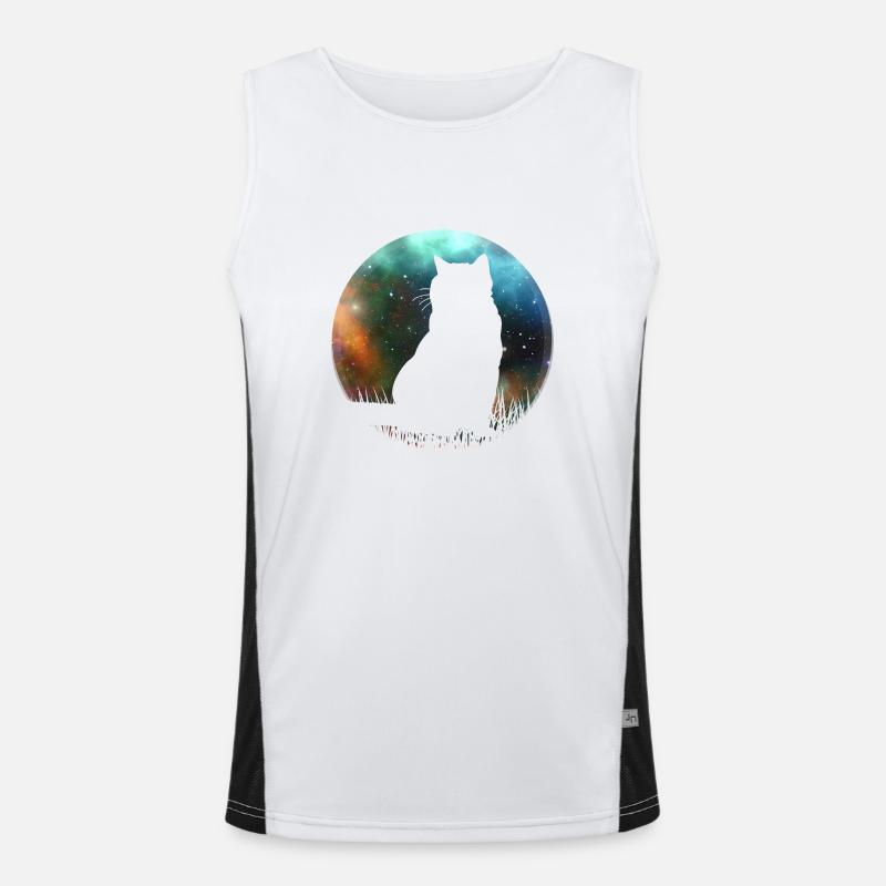 Mignon chat de l’espace galactique Débardeur respirant contrasté Homme 