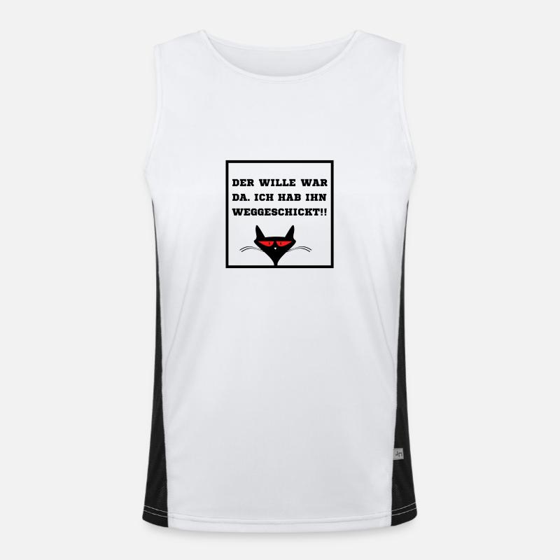 Der Wille war da...lustig und sarkastisch Funktionelles Kontrast-Tank Top für Männer 